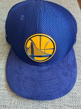 New Era Golden State Warriors Blue and Yellow Mesh Fitted Hat